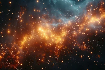 Poster Massive Cluster of Stars in Dark Space Nebula © Ilugram