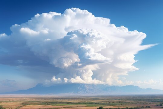 Billowing Towering Cumulus Clouds Isolated on Transparent Background