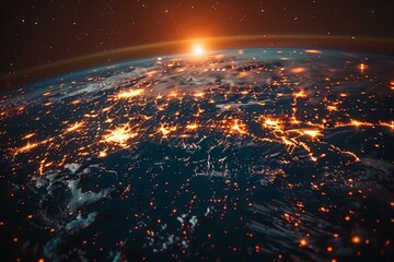 The Earth From Space at Night - obrazy, fototapety, plakaty