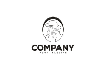 Woman Logo Design - Woman wearing a hat logo design