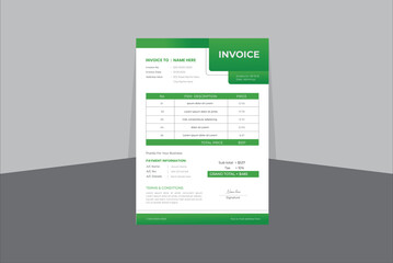 Minimal vector invoice design template