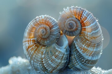 Two Sea Shells on Rock