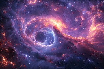 Massive Black Hole at Galaxy Center - obrazy, fototapety, plakaty