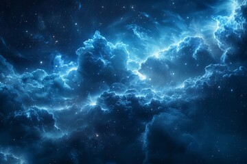 Fototapeta na wymiar Starry Night Sky With Clouds