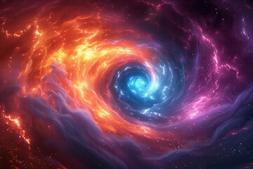 Colorful Spiral Swirling in Space