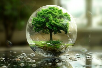 Glass Ball Containing Tree of Life