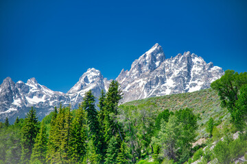 Mountains and river of Grand Teton National Park - 755117690
