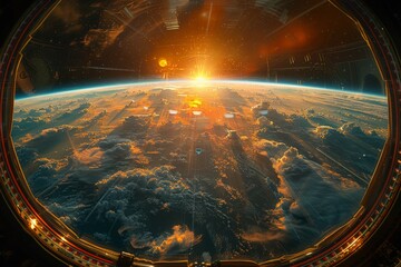 Earth View From Space Station - obrazy, fototapety, plakaty