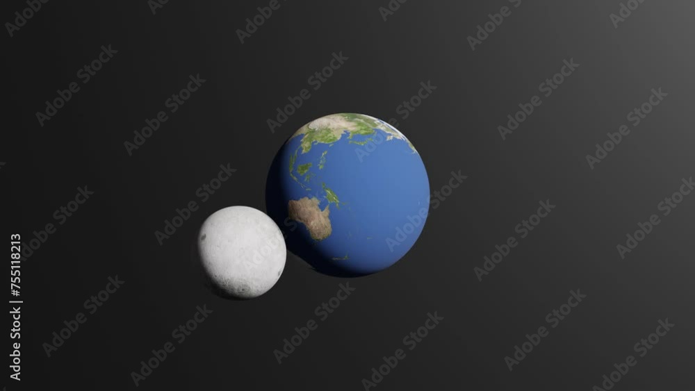 Aufkleber celestial rotation: dynamic 3d animation and modern design with planetary bodies
