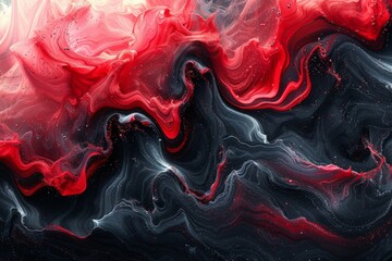 Bold Red and Black Abstract Painting