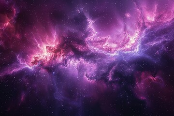 Purple and Blue Space Filled With Stars - obrazy, fototapety, plakaty