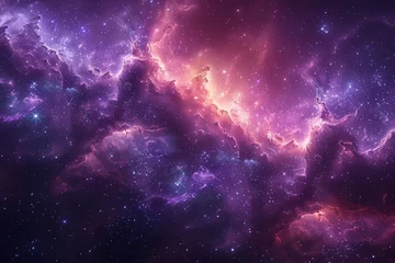 Zelfklevend Fotobehang Vibrant Purple and Blue Space Filled With Stars © Ilugram