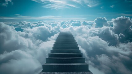 Fototapeta premium Stairway Ascending Into the Clouds