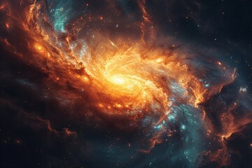 Majestic Spiral Galaxy Amongst Stars