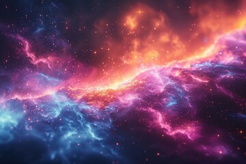 Colorful Galaxy Filled With Stars and Clouds