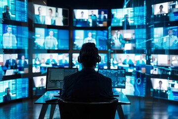 Watching a Video Conference: Online Meeting Webinar