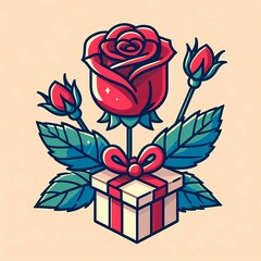 贈答用の赤い一本の薔薇