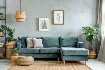 Funny mistake: small furniture doesn't fit interior design - obrazy, fototapety, plakaty