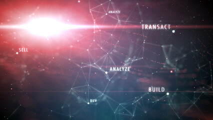 Business word cloud cyberspace illustration background.