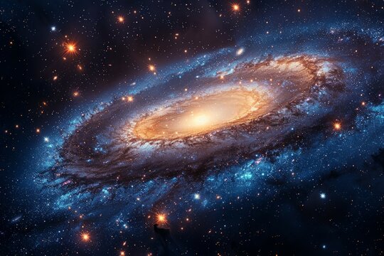 Spiral Galaxy With Stars