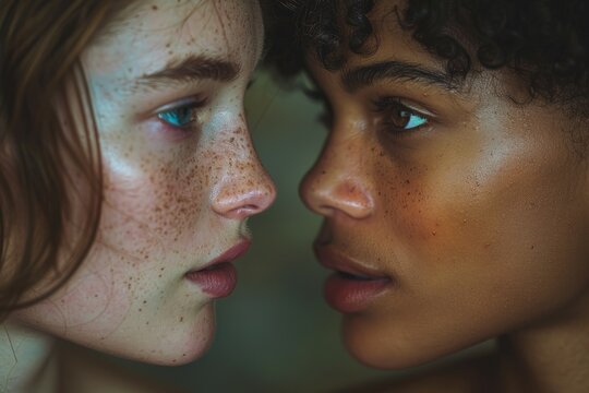 Close Up of Two People With Freckles