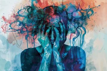 Muurstickers Headache Migraine Illustration.jpg © Nurple Art