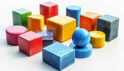 Obraz premium Collection of 3D Icons of Miscellaneous Objects on White Background