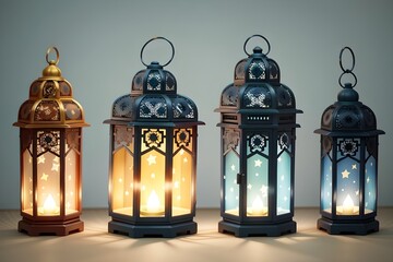 Vector Islamic lantern effect