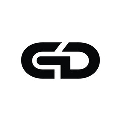 Letter c g d modern unique shape monogram creative stylish logo