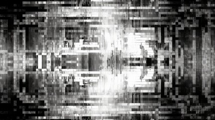 Obraz premium Abstract black and white glitch background. Generative AI