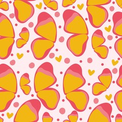 Organic butterfly seamless pattern