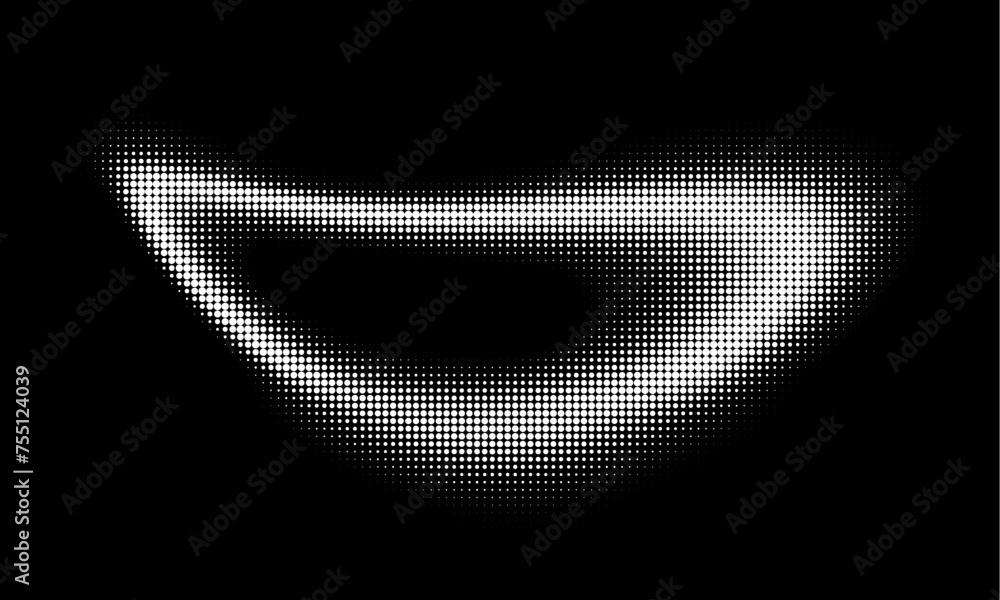 Poster monochrome gradient halftone dots background. vector illustration. abstract grunge dots on black bac