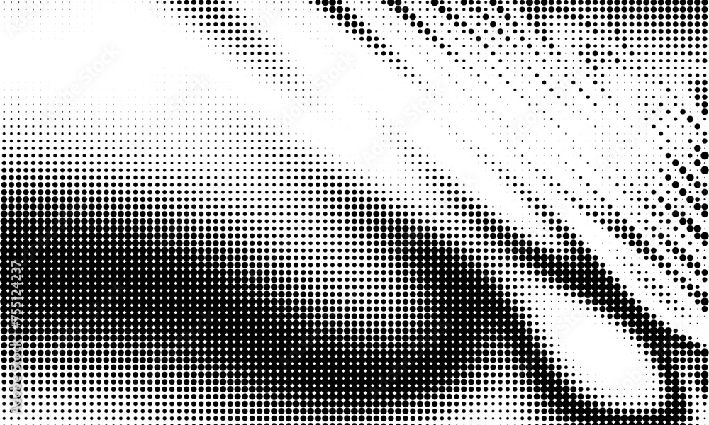 Poster monochrome gradient halftone dots background. vector illustration. abstract grunge dots on white bac