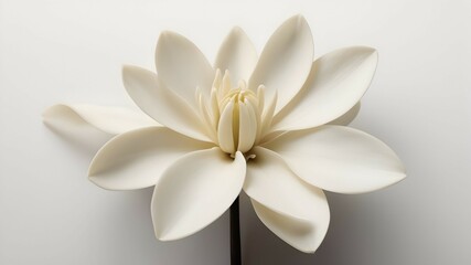 A minimalist, modern take on a vanilla flower, with soft, delicate petals and a sleek,...