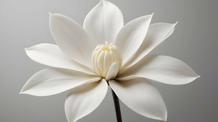 A minimalist, modern take on a vanilla flower, with soft, delicate petals and a sleek, monochromatic color scheme.