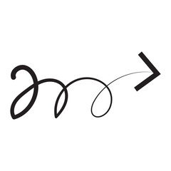 Abstract hand drawn arrow. Wavy pointer. Design element for application user interface. Cartoon simple linear vector illustration in doodle style on white background in eps 10.