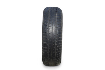 old worn damaged tires isolated on white background - 755127422