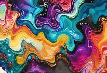 Watercolor background drawn by brush. Blue and White paints spilled on paper.