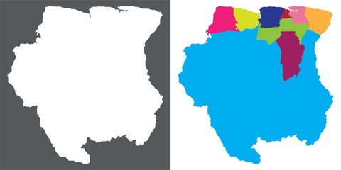 Fototapeta premium Suriname map. Map of Suriname in set