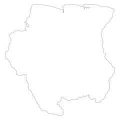 Suriname map. Map of Suriname in white color