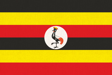 Flag of Rwanda. Rwanda flag on fabric surface. African country