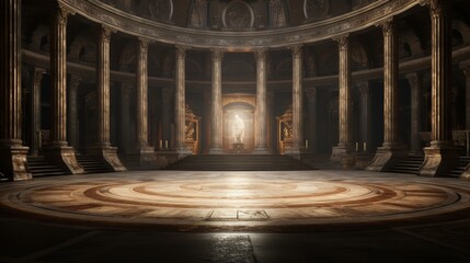 Interior of an ancient Roman or Greek temple. - obrazy, fototapety, plakaty
