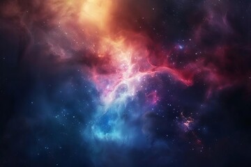 Stellar nebula illustration Showcasing a breathtaking cosmic landscape with vibrant colors and celestial phenomena