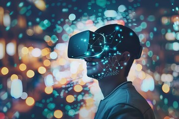 Virtual reality headset concept highlighting the potential of vr technology to transform experiences Including gaming Education And immersive storytelling