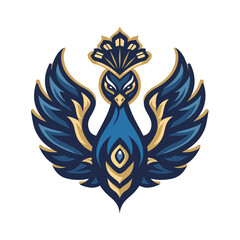 Fototapeta premium Vector esports logotype bird peacock on white background, logo peacock, icon peacock, sticker peacock, symbol peacock, emblem peacock