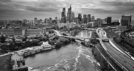 Philadelphia Skyline Black and White