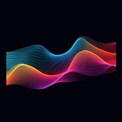 Abstract flowing wavy lines. Colorful dynamic wave. Vector design element for concept of music, party, technology, modern