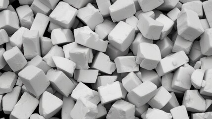 a pile of white cubes sitting on top of a pile of other white cubes on top of each other.