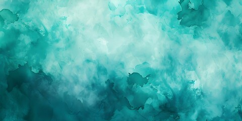 Fototapeta na wymiar Teal and Green Watercolor Background with Fluid Texture: Ideal for Banners. Concept Watercolor Art, Teal Background, Green Texture, Banner Design, Fluid Style
