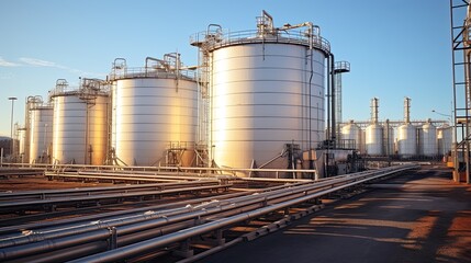 Obraz premium Row of storage tanks